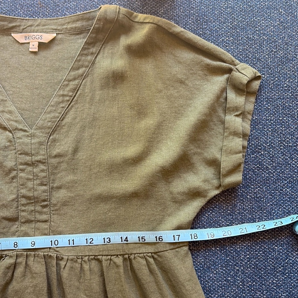 Briggs:  Linen Dress w/Pockets, Size Medium, Muted Green - Picture 5 of 6